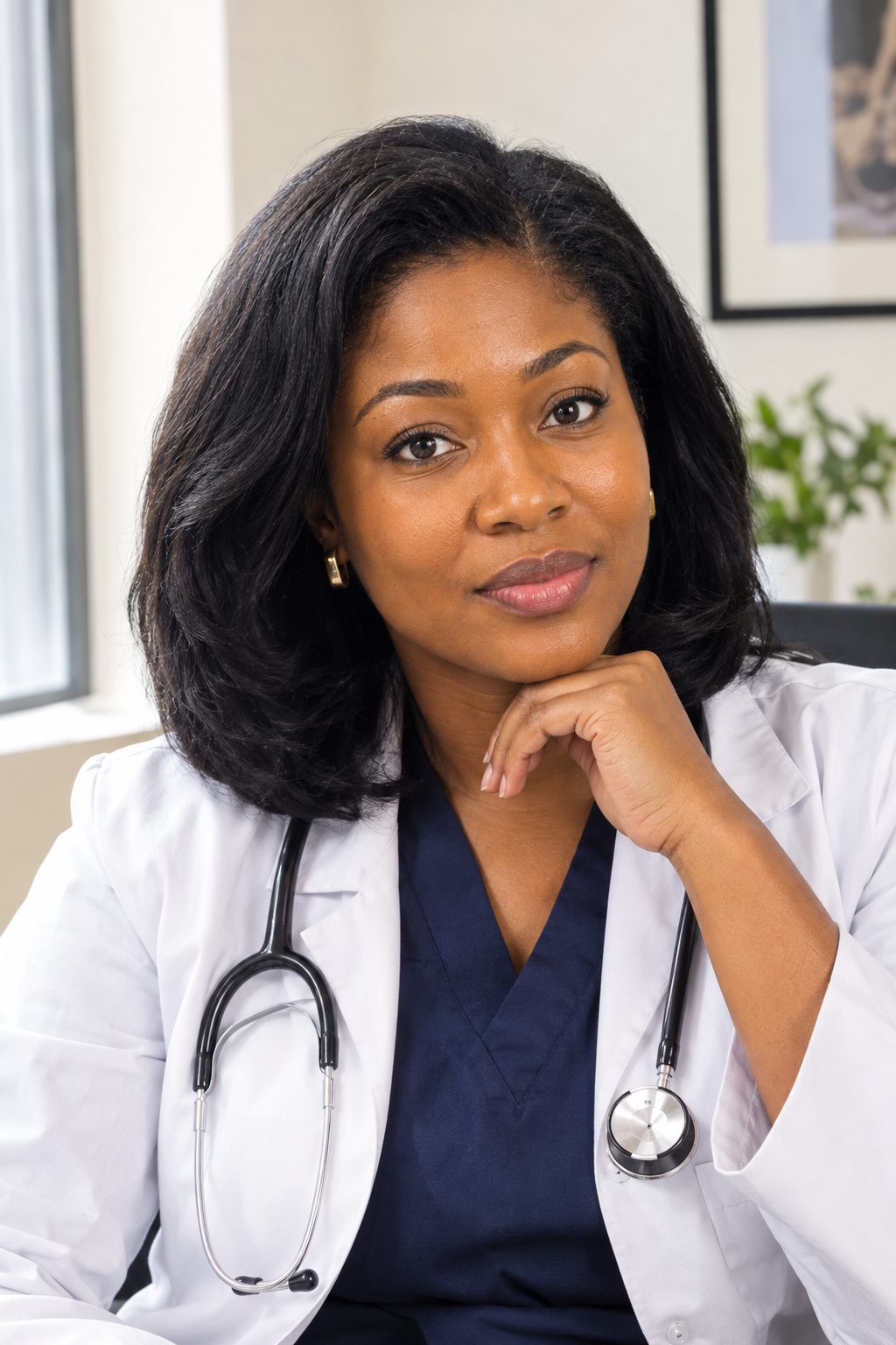 Dr. Amara Nwosu, Consultant Physician and Internist, in her Lagos office.